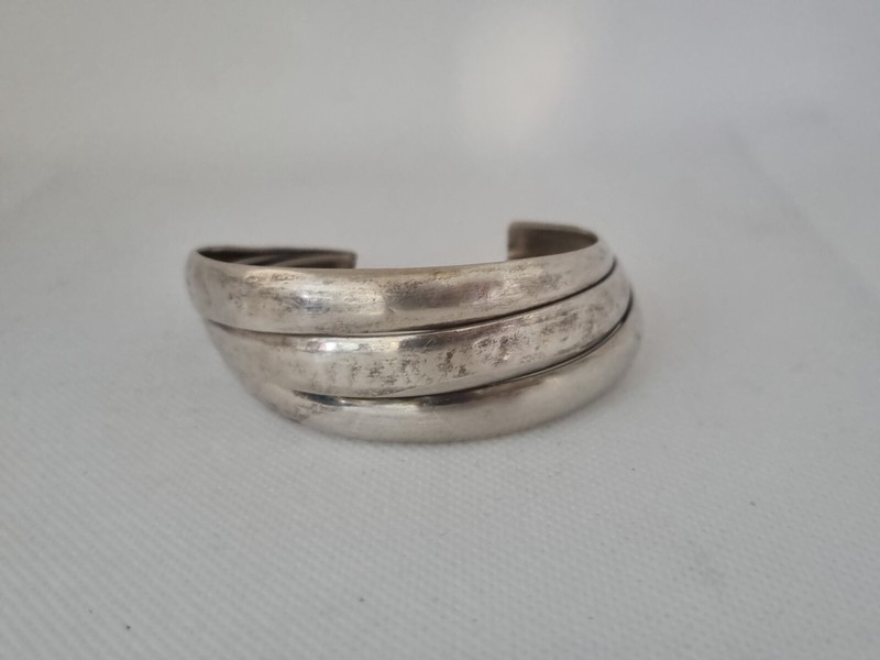 Bracelet Rigide Jonc Ouvert En Argent Massif  Ref H750