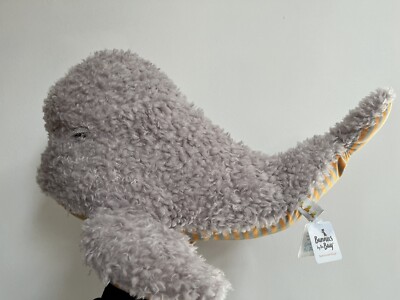 Bunnies by the Bay Plush  22'' Bartholemew Beluga Whale Stuffed Animal Grey Big