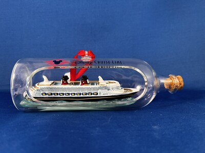 Disney Cruise Line DCL miniature Wish SHIP IN BOTTLE Christmas Tree ORNAMENT NEW