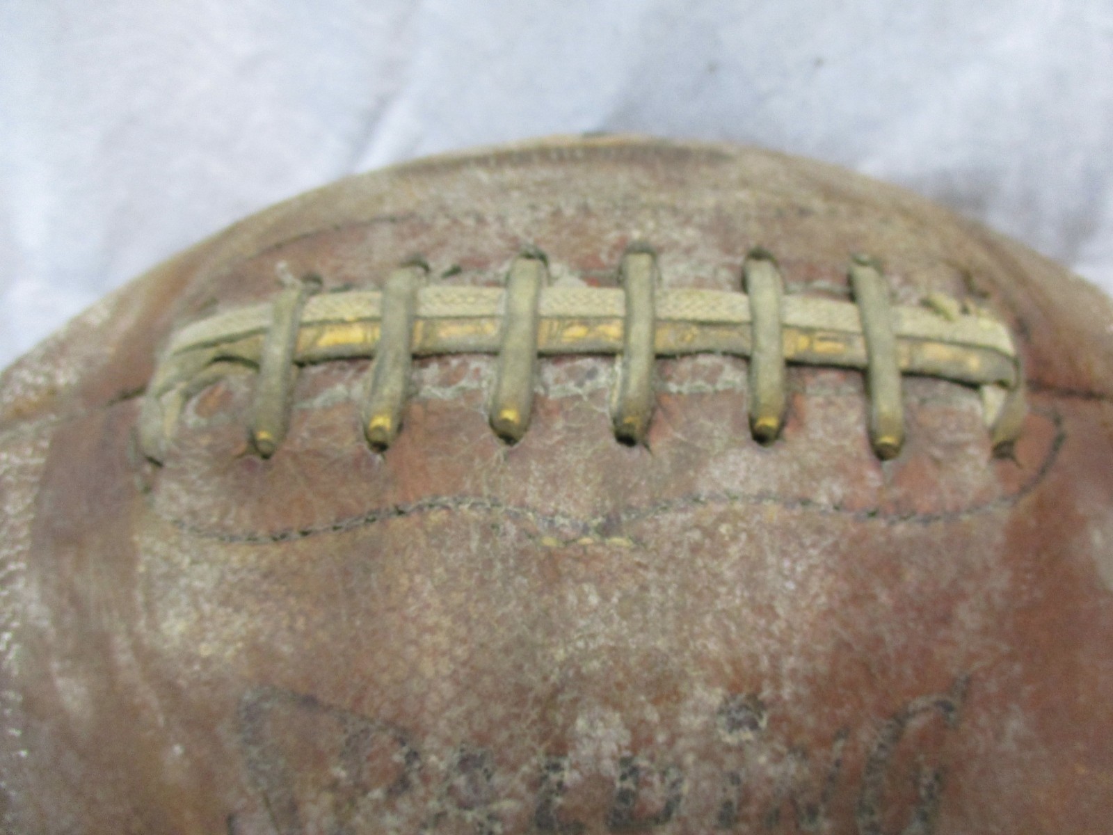 Vintage Spalding J5-V Leather Football w/Laces Official Intercollegiate Ball