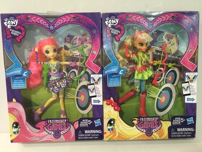 MLP Equestria Girls Friendship Games Doll Sporty FLUTTERSHY APPLEJACK-LOT Of  2