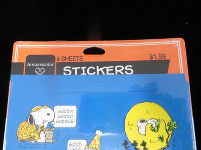 Vintage Ambassador Peanuts Stickers - Snoopy, Charlie Brown - Halloween