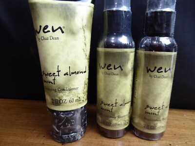 WEN SWEET ALMOND MINT 3 PIECE TRAVEL KIT 2 oz by Chaz Dean