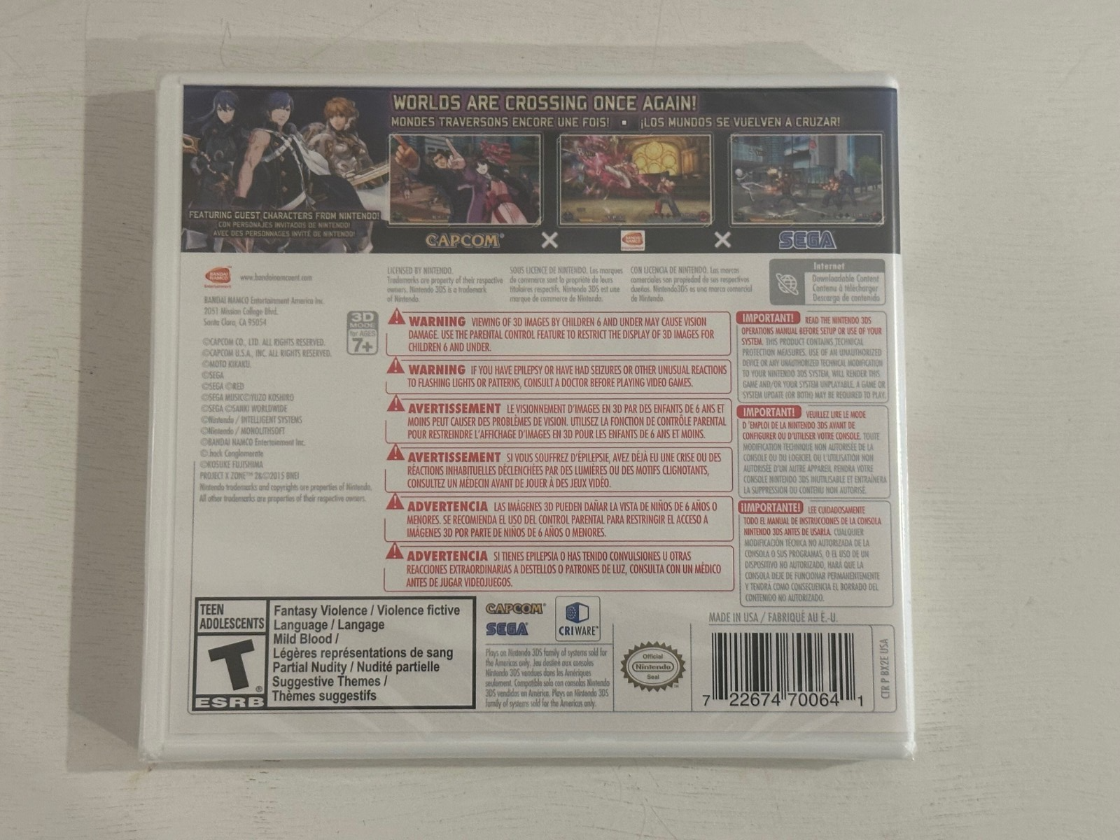 Project X Zone 2 (Nintendo 3DS, 2016) Brand New Sealed