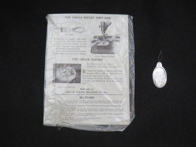 Singer Bow Needle Threader And 1927 Advertising Card