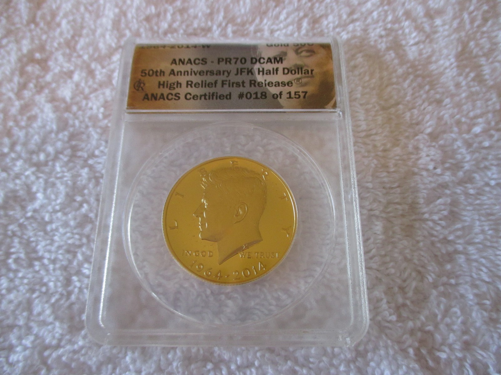 2014 Kennedy 50th Anniversary gold half dollar ANACS Pr 70