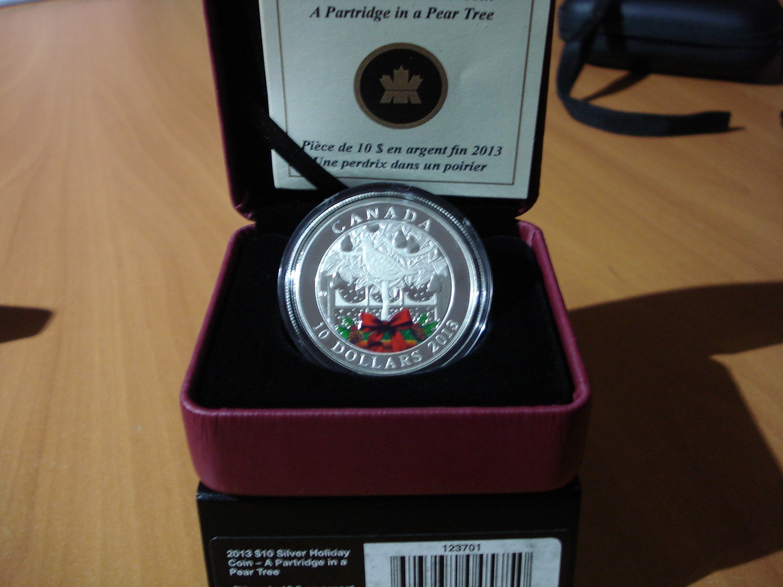 2013 A Partridge in a Pear Tree  Proof $10 Silver Coin  .9999 Fine Winter Scene