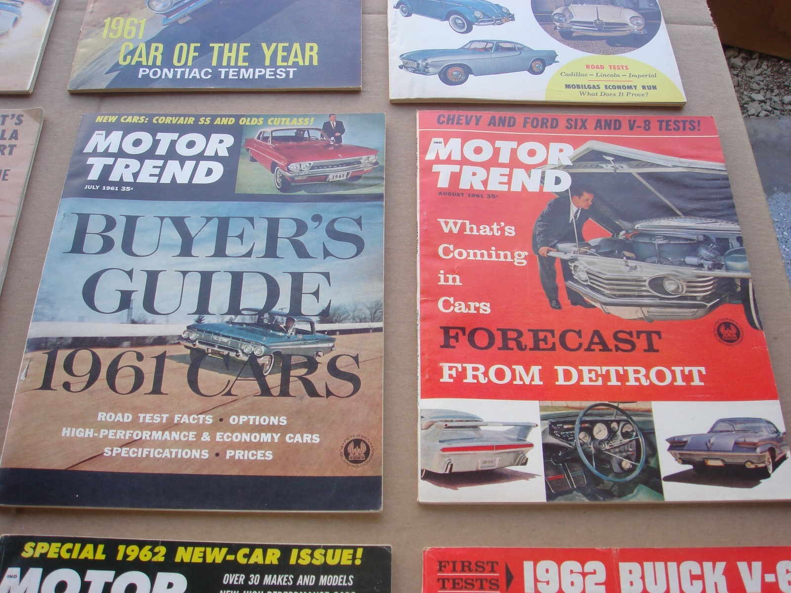 Lot of 12 VINTAGE 1961 MOTOR TREND CAR MAGAZINE Complete Year Chevy Ford Mopar