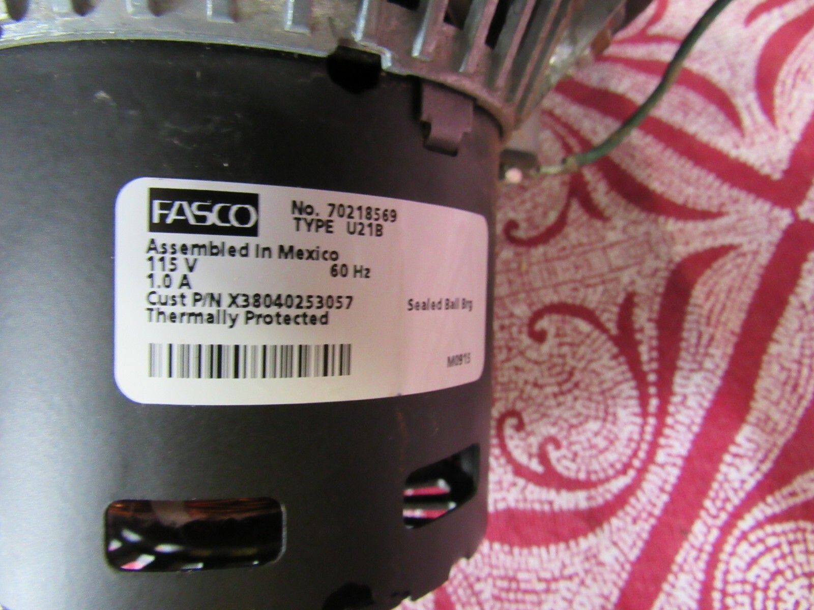 Trane American Standard Fasco Inducer Assembly 70218569  X38040253057  Type U21B