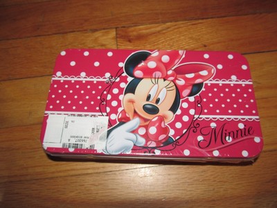 Disney Minnie Mouse Socks No Show 3 Pair 6-81/2 size Collectible Tin!