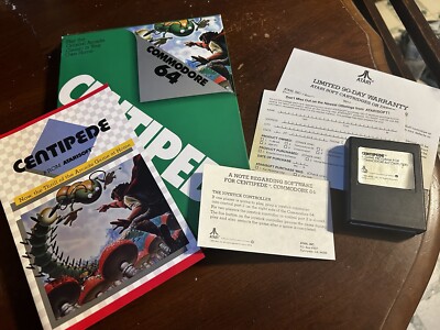 ESTATE ODOR! Centipede Atarisoft Commodore 64 cartridge arcade game complete CIB