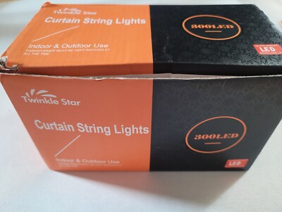 Twinkle Star LED Window Curtain String Light Outdoor Indoor Warm White