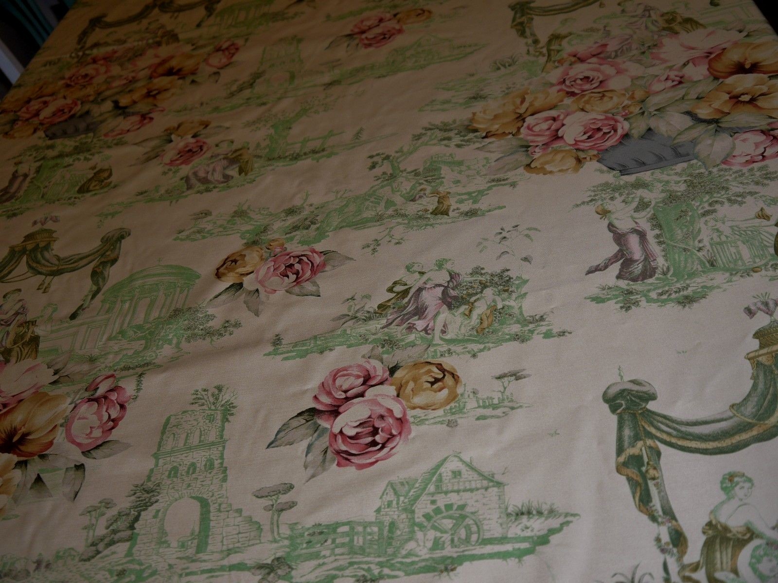 14 yd Vintage Les Fleurs De Joux Printed Fabric Italy by Ratti Exclusive Baker