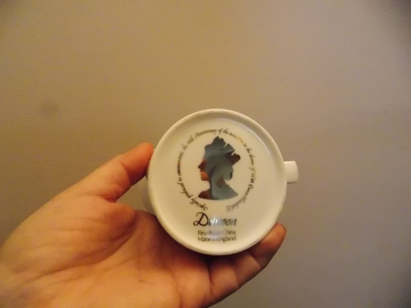 QUEEN ELIZABETH II Dunoon bone china Coffee Cup Mug 1952-1992 40th Anniversary