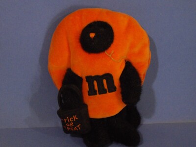 2006 Boyds Bears Plush M&M Collection Orange M&M 7'' Trixie Black Cat Peeker tag