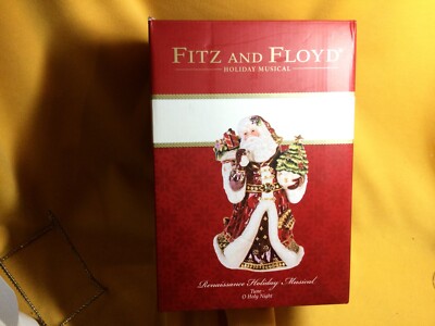 Fitz & Floyd Rennasiance Holiday Musical Santa - Silent Night - NIB