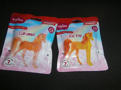 Set of 2 Schleich Bayala Unicorns series 4 Ice Pop,  Caramel
