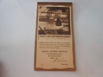 March 1946 Daily Calendar & Note Pad Jack's Letter Service, Milwaukee DALY 1161