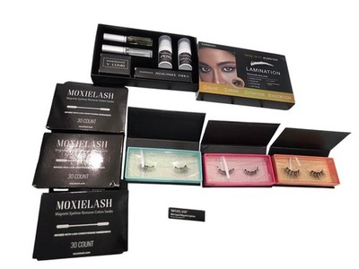 Moxielash Kit W 3 Lashes Swabs Magnetic Eyeliner Glue & More