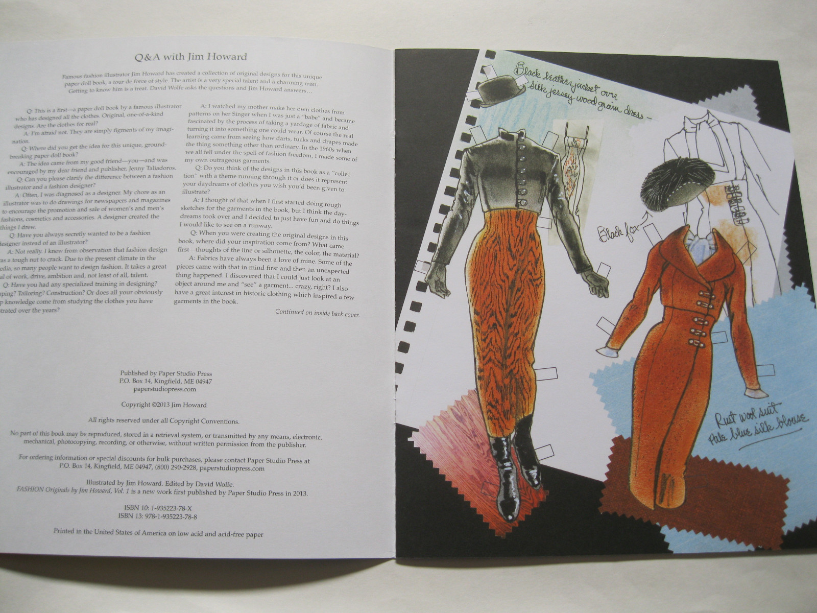 FASHION ORIGINALS Chic Paper Dolls by Famous Fashion Illustrator Jim Howard