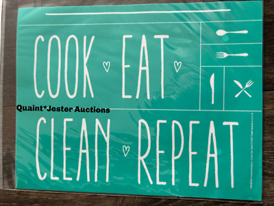 COOK EAT CLEAN REPEAT NEW Chalk Couture Transfer RETIRED Stencil 8.5''x11'' UNOPEN