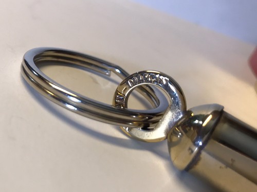 Vintage Neiman Marcus Whistle Keychain Silverplate w/Original Box.