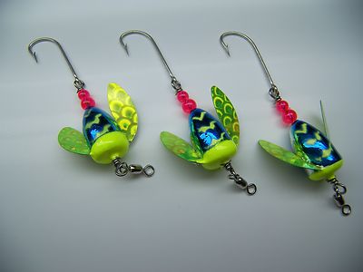 SPIN N GLO LURE LOT  3 SPINNER TROUT SALMON STEELHEAD ALASKA AUSTRALIA WORDEN'S