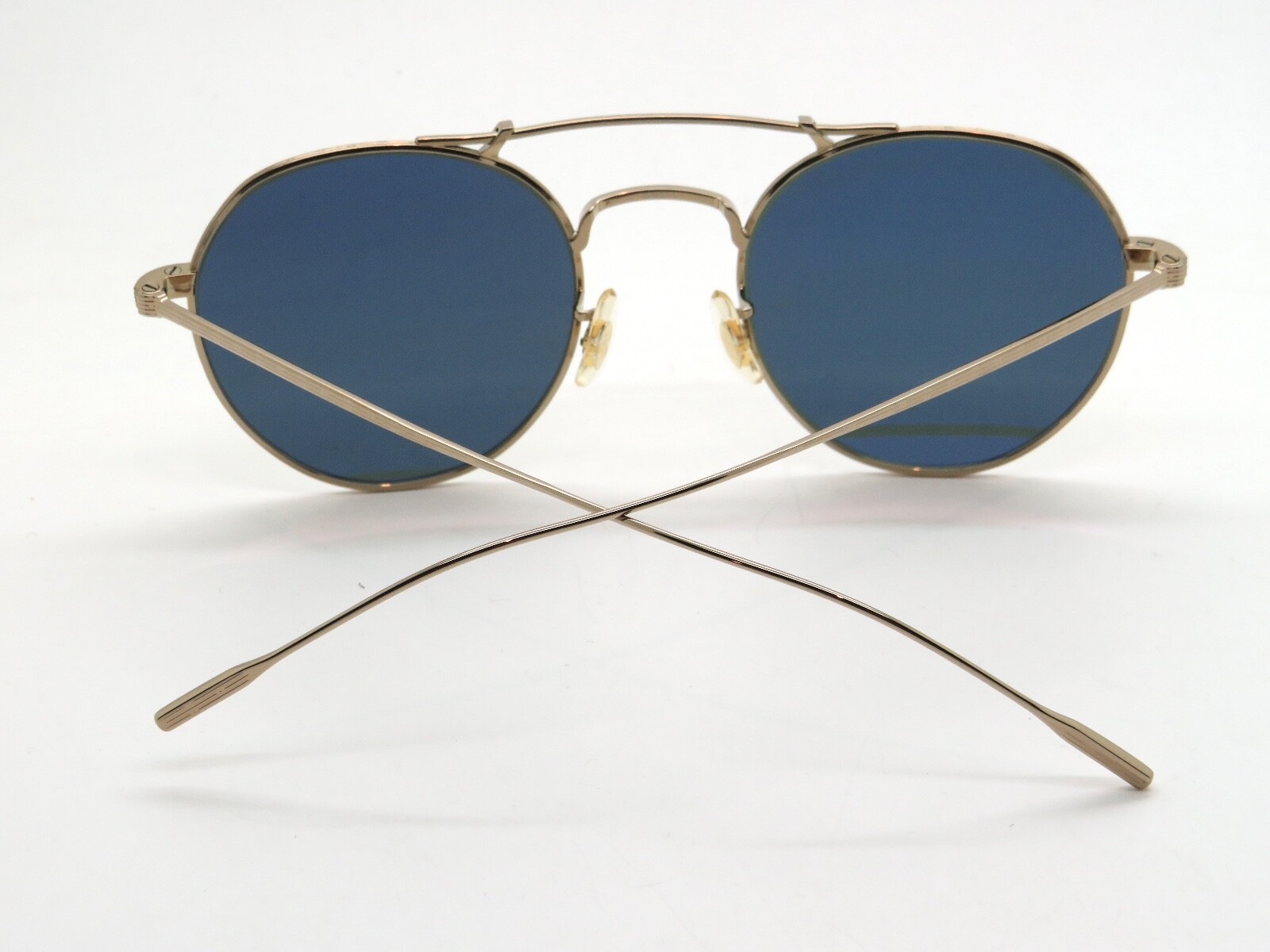 Pre-owned Oliver Peoples Reymont Ov1309st 5292o8 Gold/g-15 Goldtone 49mm Sunglasses In Gold Mirrored