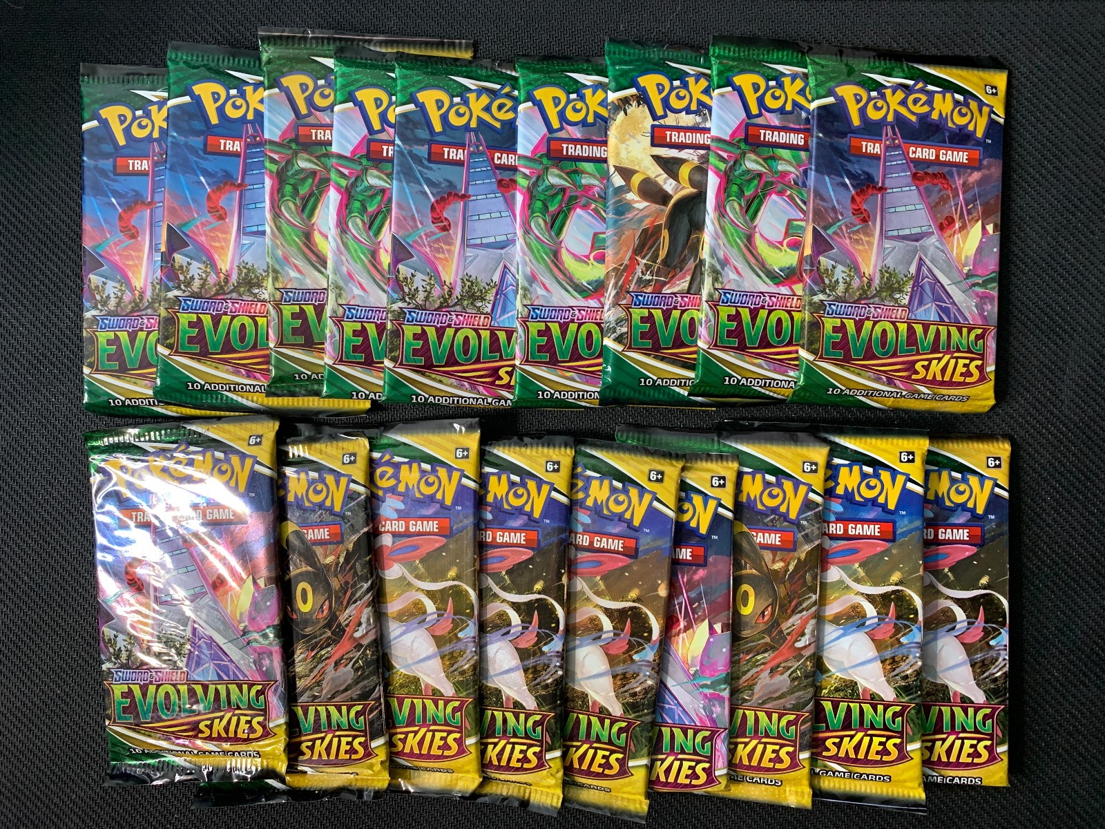 Pokemon TCG Sword Shield Evolving Skies Factory Sealed Booster Pack Lot Of 18 #6