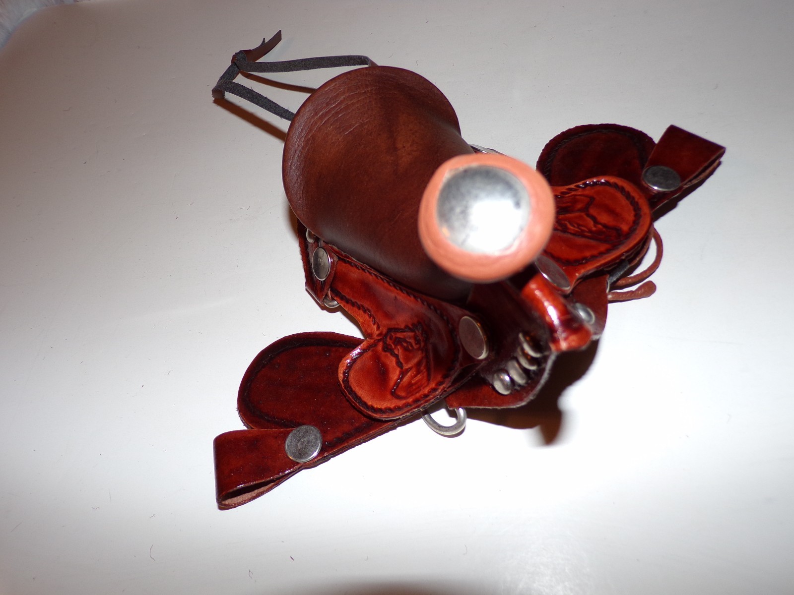 Colombian Leather Horse Saddle Miniature approx 6