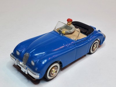 1960 AURORA VIBRATOR TJET JAGUAR XK140  CONV.  BLUE  HO SLOT CAR NICE