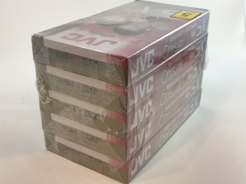 Lot of 5 JVC SX T-120 SXB VHS 6 hour High Performance VCR Blank Tapes New Sealed