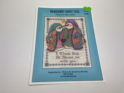 Imaginating Blessed With You Snowmen Counted Cross Stitch Pattern 8P