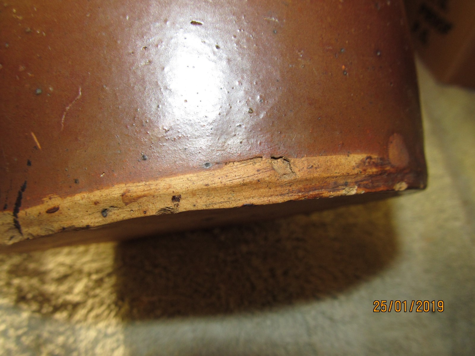 Vintage Reddish  Brown Crock Jug  7 1/2 x 5 1/2 inches