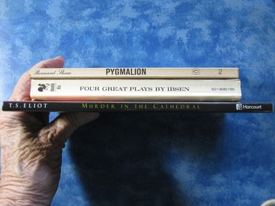 LOT OF 3 CLASSIC PLAYS SC PYGMALION Four Great Plays by Ibsen MURDER T.S. Eliot