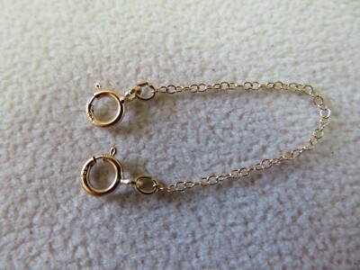 2 5/8'' 14K Solid Yellow Gold Safety Chain Extender 1.2 mm x 65 mm  