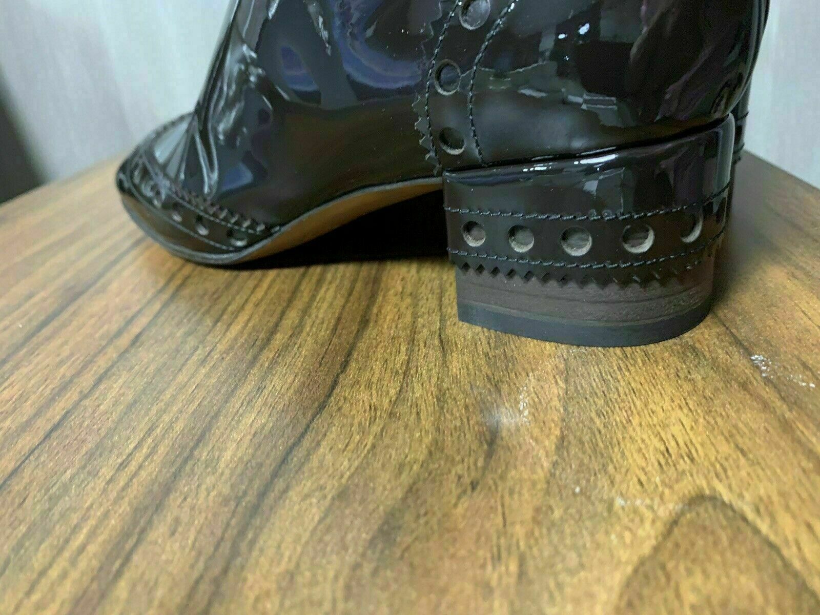 Pre-owned Chloé Chloe Perry Ankle Brogue Boots Iconic Shoes Booties 37.5 In Brown