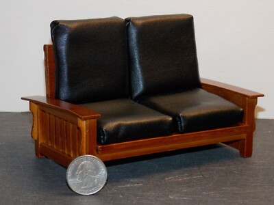 Dollhouse Miniature Sofa Faux Leather 1:12 inch scale E137 E138 Dollys Gallery