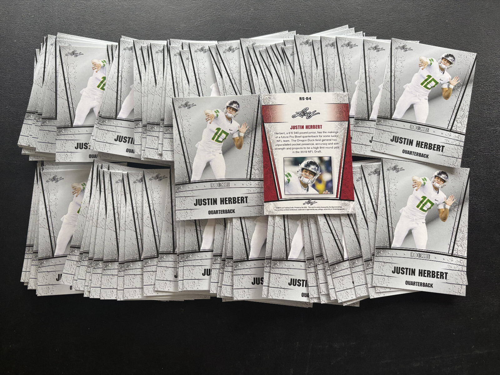 2019 Leaf Rookie #RS-04 Justin Herbert RC Lot of 100 Rookie Cards
