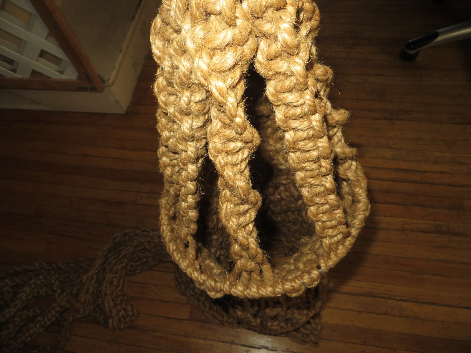Vintage Large 8' Macrame Pot Plant Holder Rope