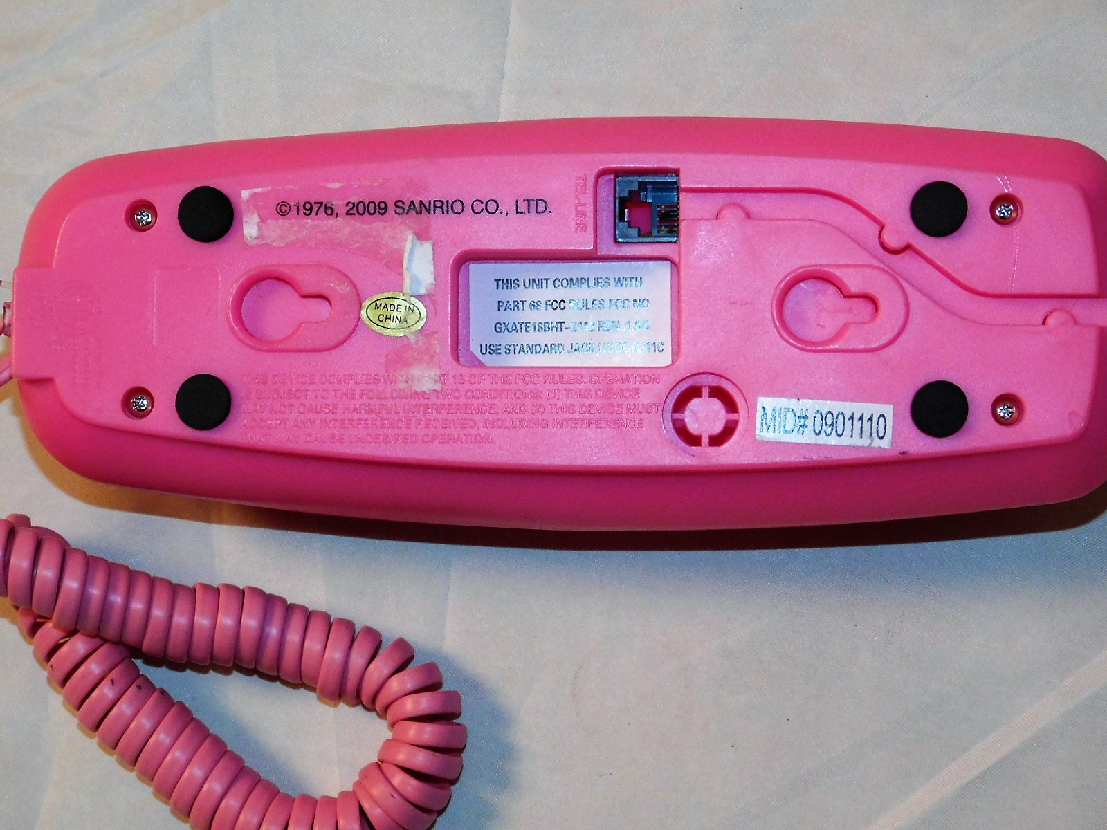 Sanrio Hello Kitty Slim Line Corded Room Wall Phone Telephone