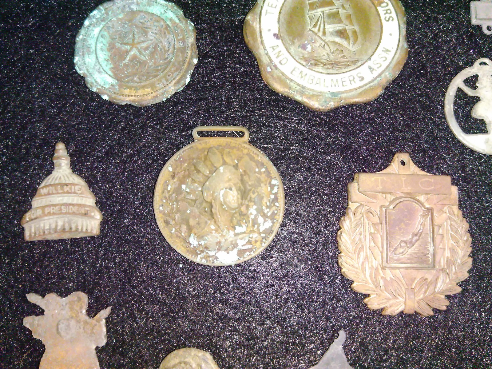 10 Vintage Collectible Badges or Metals   - Sea Recovery Artifact Ship Wreckage