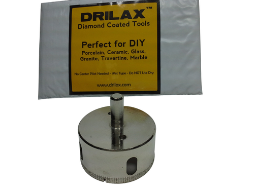 Drilax 2 3/8 Inch Diamond Hole Saw Drill Bit Tiles, Glass, Fish Tanks, Marble, 2