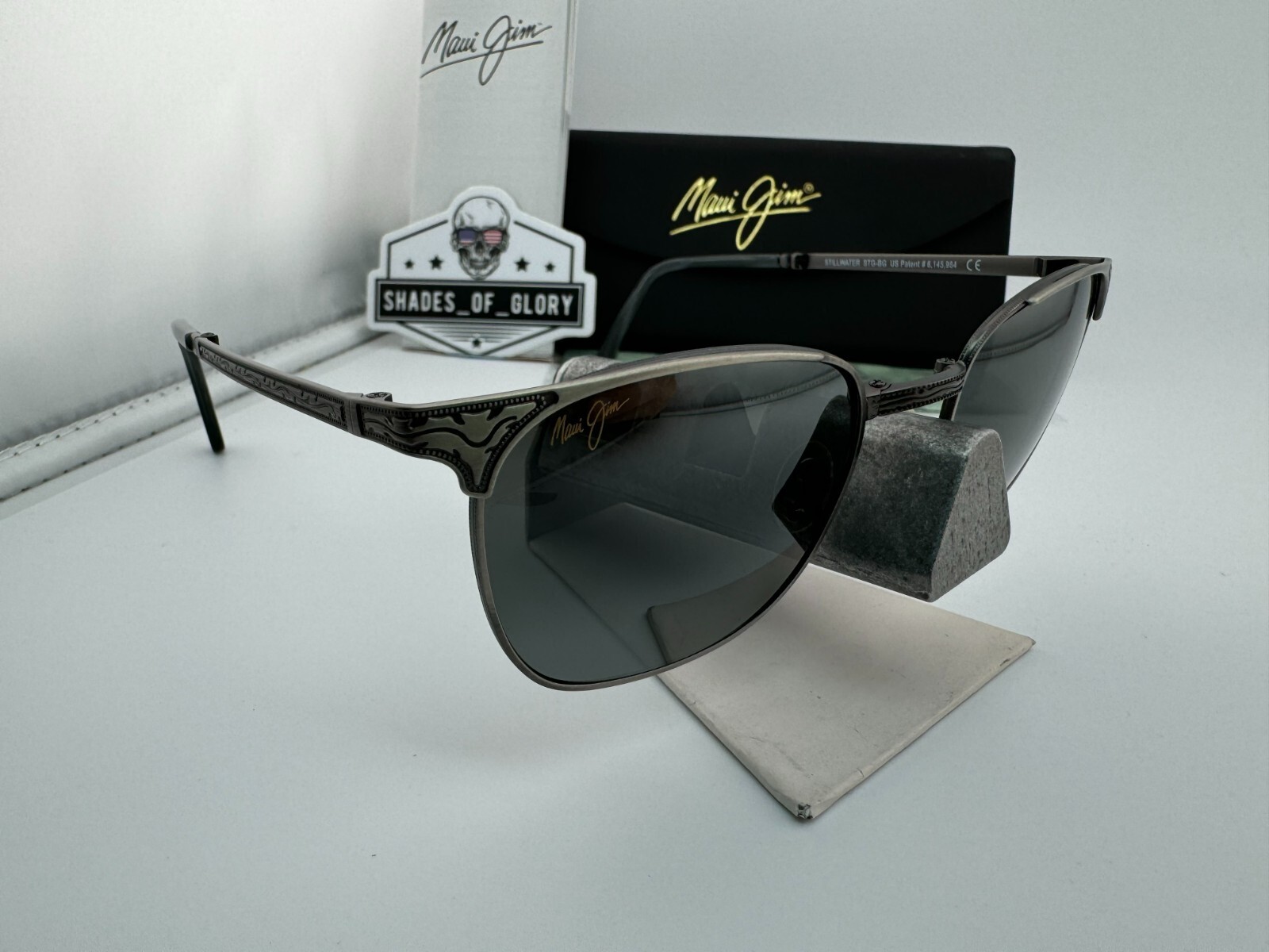 Pre-owned Maui Jim Stillwater Mj 706-17c Pewter Neutral Grey Polarized Folding Sunglasses