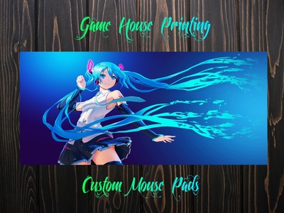 Blue Haired Woman Virtual Idol Pose Custom Mousepad