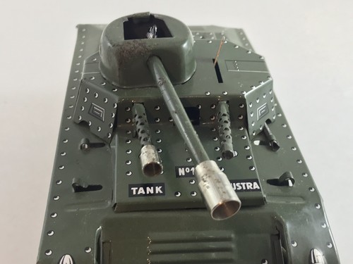 Vintage Tin Litho Toy TANK CHAR TCHAD N° 10 JOUSTRA