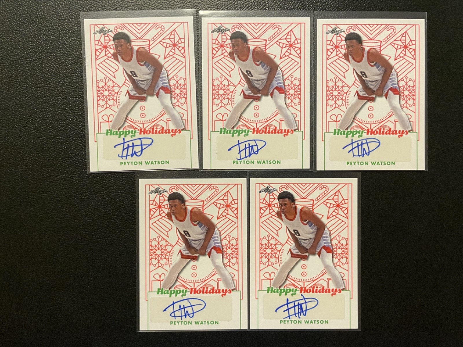 2023 Leaf Happy Holidays Peyton Watson Auto Autograph RC Rookie Lot Of 5 #14