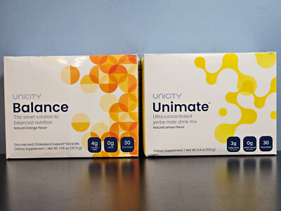 Unicity 2 BOX Combo Feel Great ~ Balance Orange & Unimate Lemon 30 Servings NEW