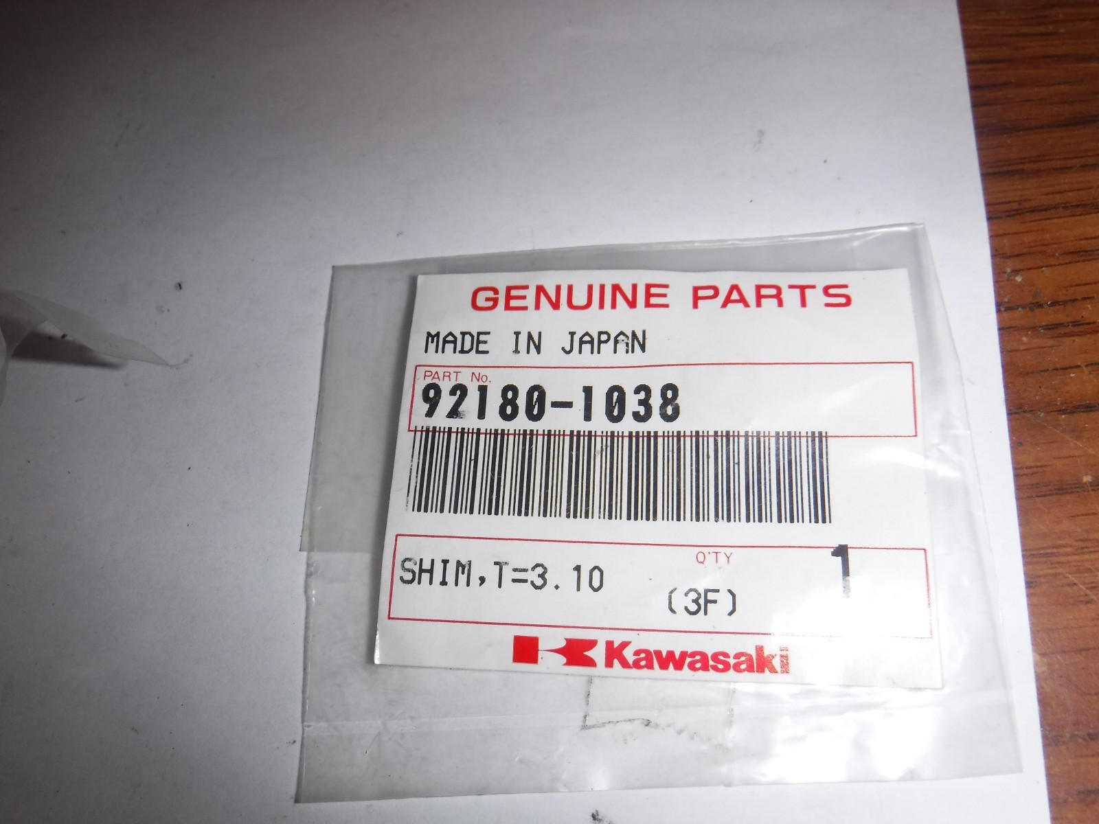 SUB Ext. Unit】Shim.Craft × NATURE TONES Kawasaki OEM Part 92180-1038 SHIM,T=3.10 fits ZX600 ZX900