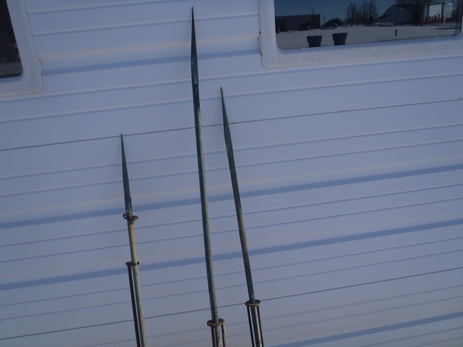 VINTAGE  COPPER LIGHTNING RODS LOT 3 PIECES